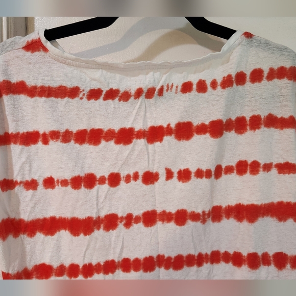 Women's Talbots Orange/Coral Striped Shirt, Size L - Picture 10 of 11